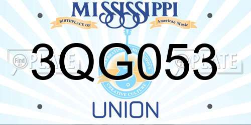 3QG053 Mississippi License Plate