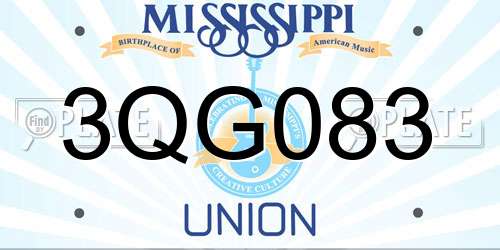 3QG083 Mississippi License Plate