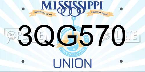 3QG570 Mississippi License Plate