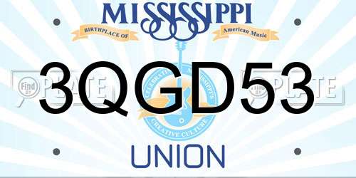 3QGD53 Mississippi License Plate