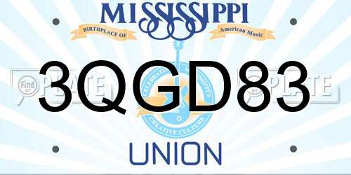 3QGD83 Mississippi License Plate