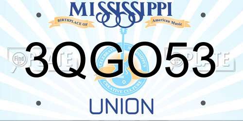 3QGO53 Mississippi License Plate