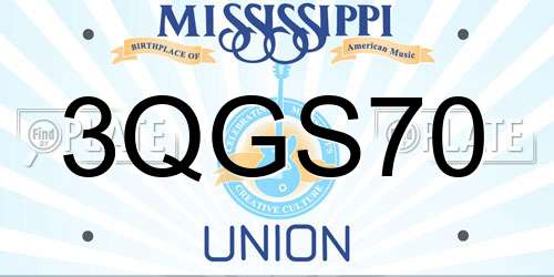 3QGS70 Mississippi License Plate