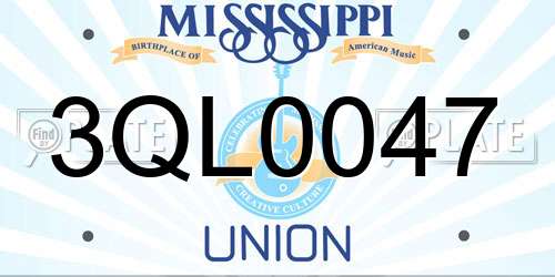 3QL0047 Mississippi License Plate