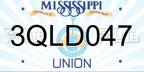 3QLD047 Mississippi License Plate