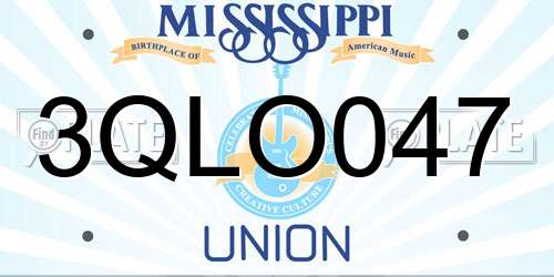 3QLO047 Mississippi License Plate