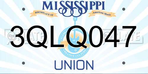 3QLQ047 Mississippi License Plate
