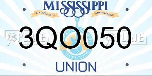 3QO050 Mississippi License Plate