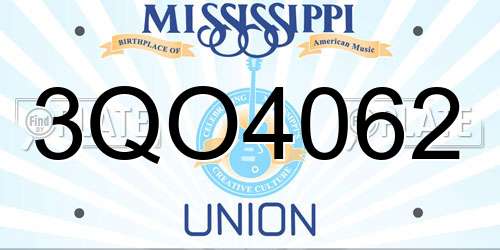 3QO4062 Mississippi License Plate