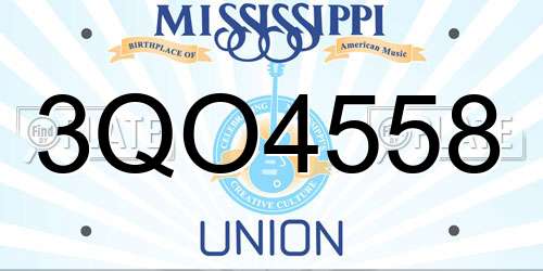 3QO4558 Mississippi License Plate