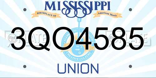3QO4585 Mississippi License Plate