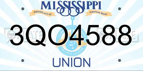 3QO4588 Mississippi License Plate