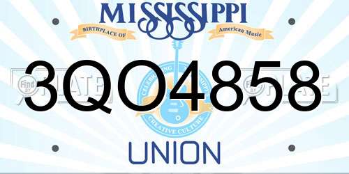 3QO4858 Mississippi License Plate