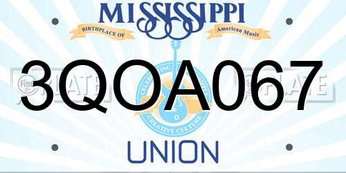 3QOA067 Mississippi License Plate