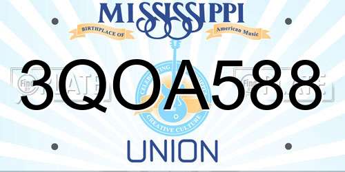 3QOA588 Mississippi License Plate