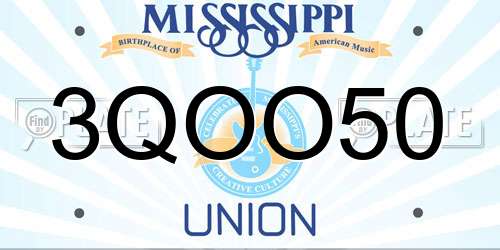 3QOO50 Mississippi License Plate