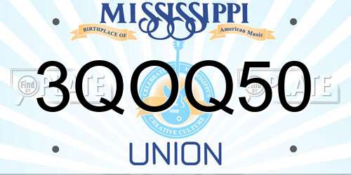 3QOQ50 Mississippi License Plate