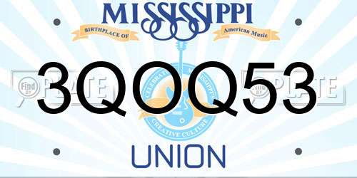 3QOQ53 Mississippi License Plate