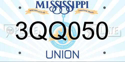 3QQ050 Mississippi License Plate
