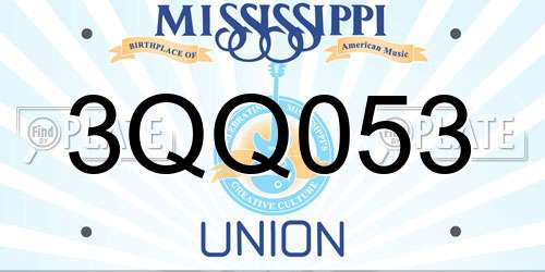 3QQ053 Mississippi License Plate