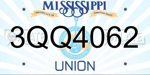 3QQ4062 Mississippi License Plate