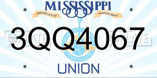 3QQ4067 Mississippi License Plate