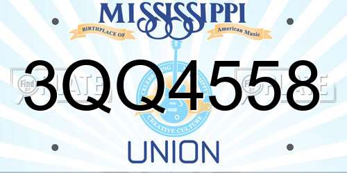 3QQ4558 Mississippi License Plate