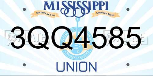 3QQ4585 Mississippi License Plate