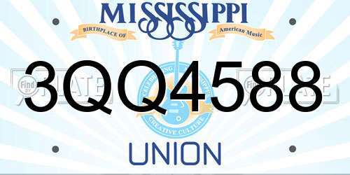 3QQ4588 Mississippi License Plate