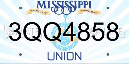 3QQ4858 Mississippi License Plate
