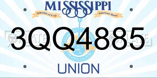 3QQ4885 Mississippi License Plate