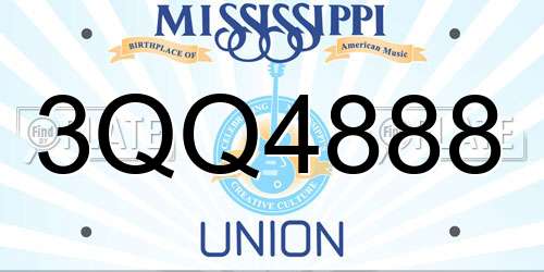 3QQ4888 Mississippi License Plate
