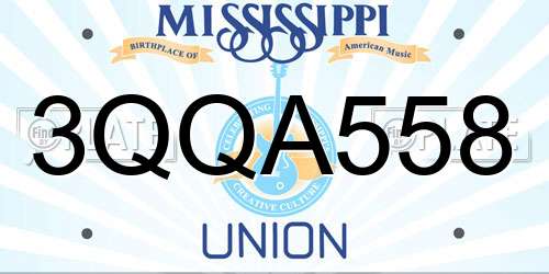 3QQA558 Mississippi License Plate