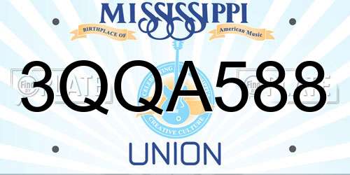 3QQA588 Mississippi License Plate