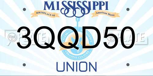 3QQD50 Mississippi License Plate