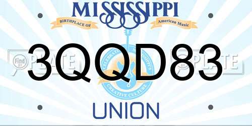 3QQD83 Mississippi License Plate