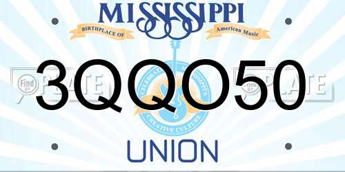 3QQO50 Mississippi License Plate