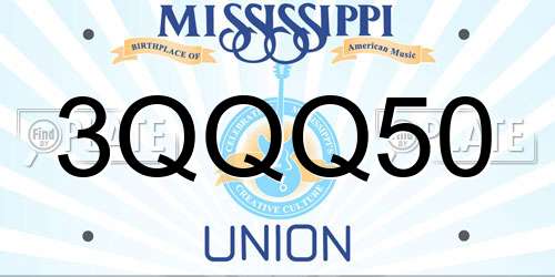 3QQQ50 Mississippi License Plate