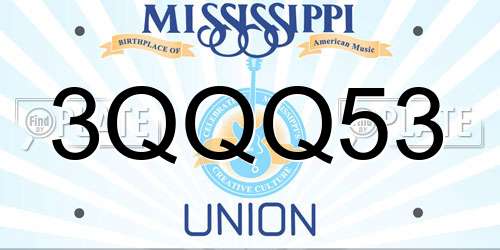 3QQQ53 Mississippi License Plate