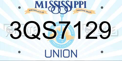 3QS7129 Mississippi License Plate