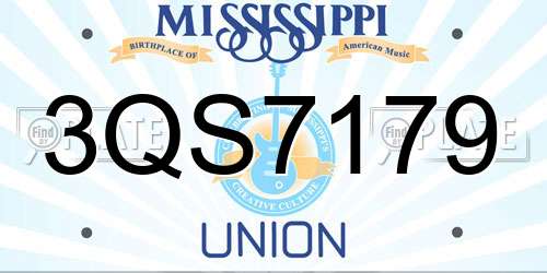 3QS7179 Mississippi License Plate