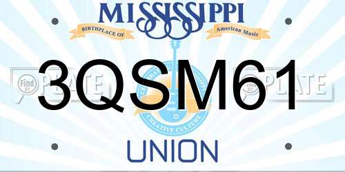 3QSM61 Mississippi License Plate