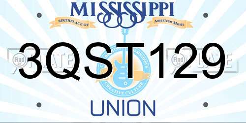 3QST129 Mississippi License Plate