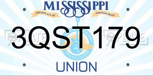 3QST179 Mississippi License Plate