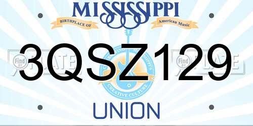 3QSZ129 Mississippi License Plate