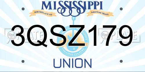 3QSZ179 Mississippi License Plate