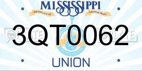 3QT0062 Mississippi License Plate
