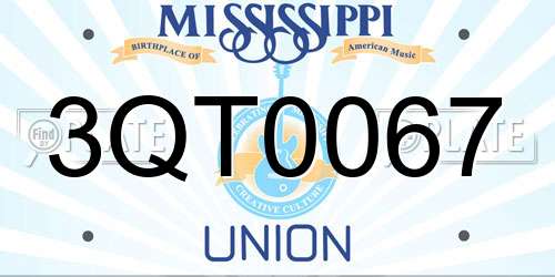3QT0067 Mississippi License Plate