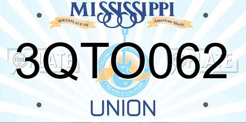 3QTO062 Mississippi License Plate