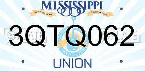 3QTQ062 Mississippi License Plate